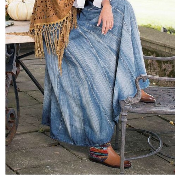 soft surroundings denim skirt